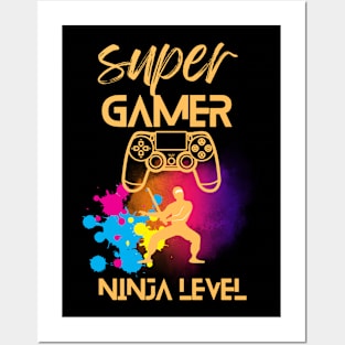 Super Gamer Ninja Game Over Gamer Gift Posters and Art